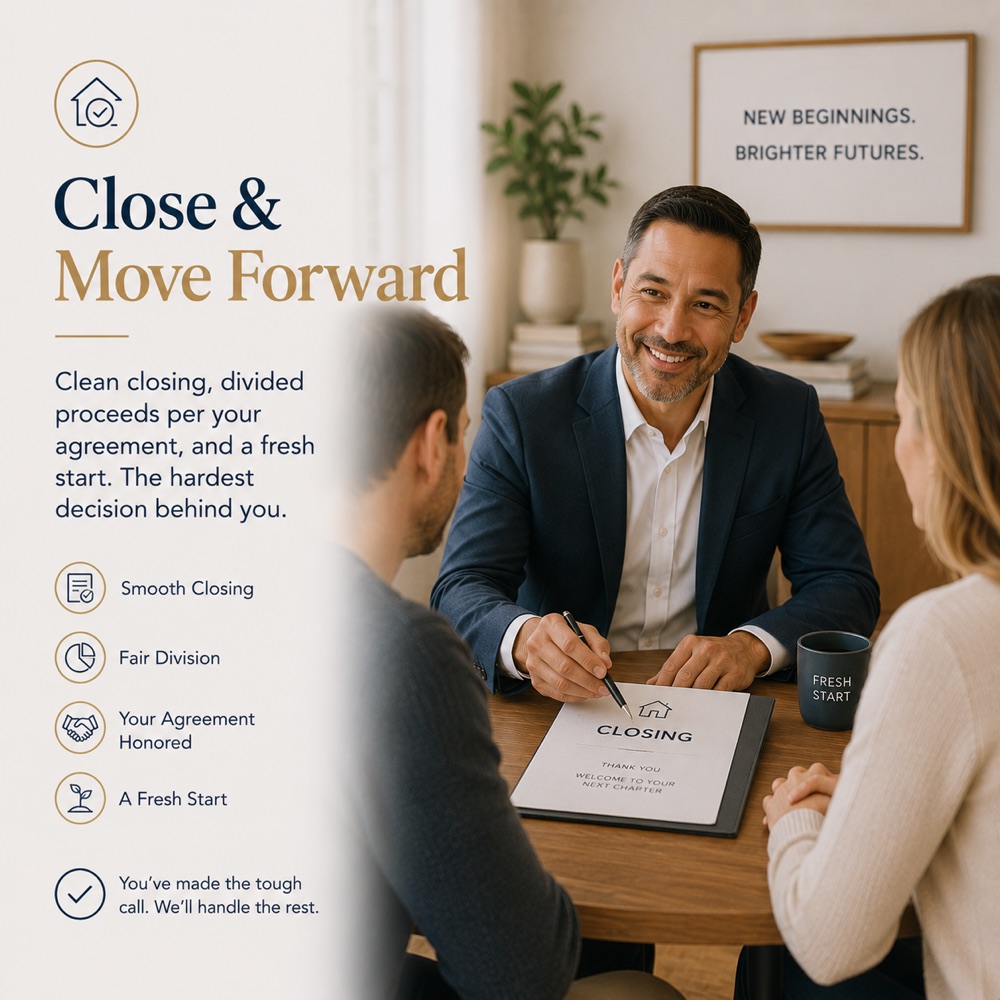 Step 6 — Clean closing, divided proceeds, and a fresh start